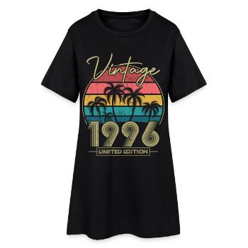 Vintage 1996 Jahrgang Geburtstagsgeschenk - Frauen T-Shirt-Kleid - Schwarz - Vorne