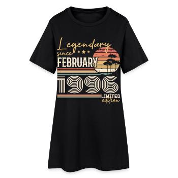 Février 1996 anniversaire 1996 légendes Février - Robe T-shirt Femme - noir - Devant