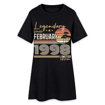Février 1998 anniversaire 1998 légendes Février - Robe T-shirt Femme - noir - Devant