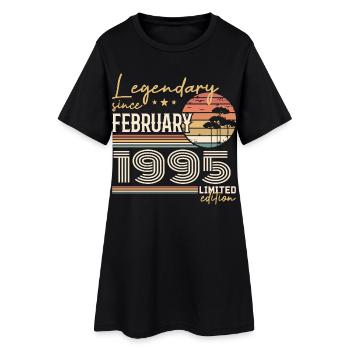 Février 1995 anniversaire 1995 légendes Février - Robe T-shirt Femme - noir - Devant