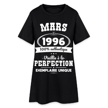 Anniversaire 30 ans - Mars 1996 Perfection - Robe T-shirt Femme - noir - Devant