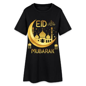 Aïd Moubarak Joyeux Ramadan Allah Fête islamique - Robe T-shirt Femme - noir - Devant