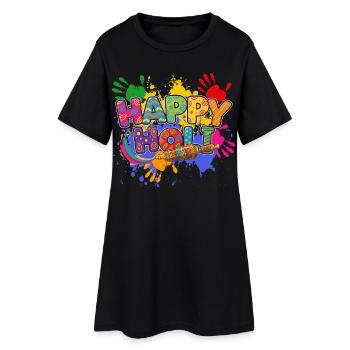 Festival des couleurs Holiday Holi Hindou indien - Robe T-shirt Femme - noir - Devant