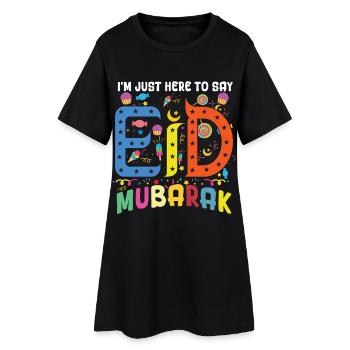 Ici pour dire Eid Mubarak Ramadan musulman islamique - Robe T-shirt Femme - noir - Devant