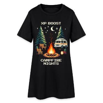 Nuits de feu de camp avec boost d’XP | Van Life - Robe T-shirt Femme - noir - Devant