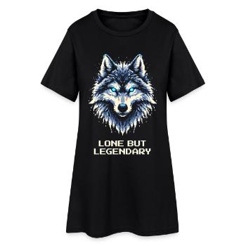 Lonely but legendary | Lone Wolf - Women’s T-Shirt Dress - black - Front