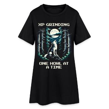 XP farmen mit jedem Heulen | Wolf Spirit - Frauen T-Shirt-Kleid - Schwarz - Vorne