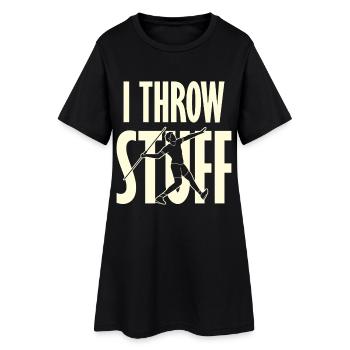 Je lance un tee sportif au bâton - Robe T-shirt Femme - noir - Devant