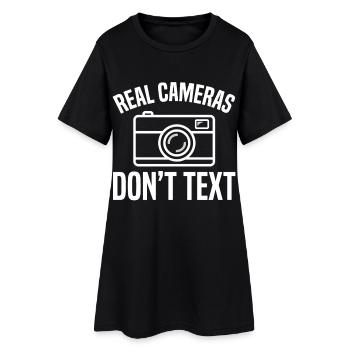 Les vraies caméras ne font pas de design textuel - Robe T-shirt Femme - noir - Devant