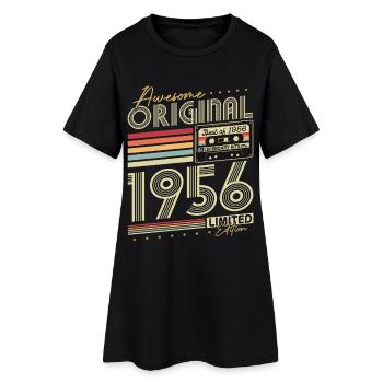 Anniversaire original vintage 1956 Born Retro - Robe T-shirt Femme - noir - Devant