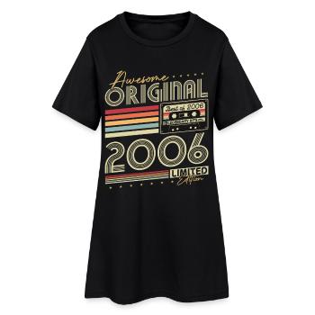 Anniversaire original Vintage 2006 Né Rétro - Robe T-shirt Femme - noir - Devant