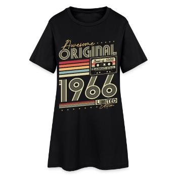 Anniversaire original Vintage 1966 Born Retro - Robe T-shirt Femme - noir - Devant