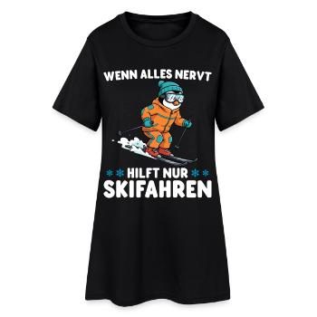 Ski Quand tout est agaçant - Penguin Skier - Robe T-shirt Femme - noir - Devant
