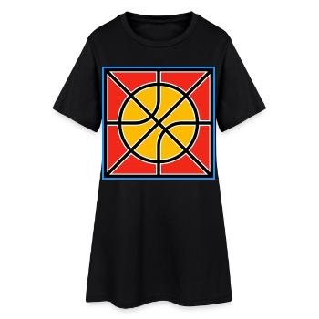 Retro Basketball Emblem - Women’s T-Shirt Dress - black - Front