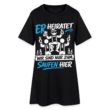 T-shirt homme de la fête de garçon Costume de la fête de garçon - Robe T-shirt Femme - noir - Devant