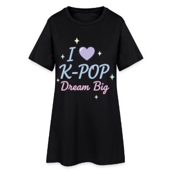J’adore le rêve de la K-pop, grand fan mignon de musique coréenne - Robe T-shirt Femme - noir - Devant