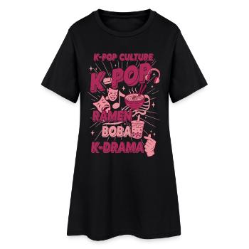 Culture K-Pop Ramen Boba K Drame Musique coréenne Amour - Robe T-shirt Femme - noir - Devant