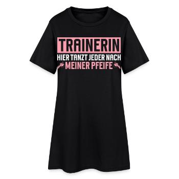 Entraîneur : Tout le monde danse au rythme de mon air ici - Robe T-shirt Femme - noir - Devant