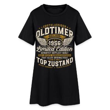 70. Geburtstag 1956 Oldtimer Geschenk Retro - Frauen T-Shirt-Kleid - Schwarz - Vorne