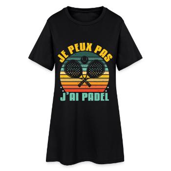 Je peux pas j’ai padel Humour sportif design rétro - Robe T-shirt Femme - noir - Devant