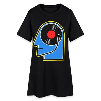 DJ Head de l’album vinyle bleu - Robe T-shirt Femme - noir - Devant
