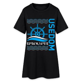 Insel USEDOM Ostsee Usedom Urlaub Lustiges - Frauen T-Shirt-Kleid - Schwarz - Vorne