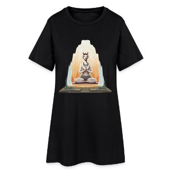 Méditation du Lama sur la Montagne - Robe T-shirt Femme - noir - Devant