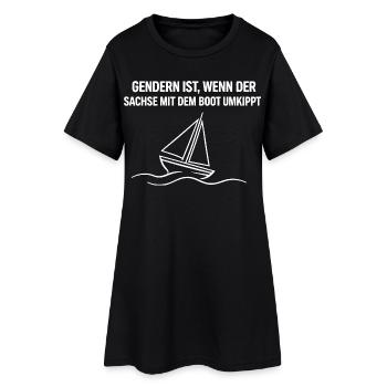 Gendern Sachse Boot - Frauen T-Shirt-Kleid - Schwarz - Vorne