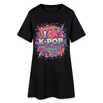 J’adore la musique coréenne K-Pop Fever Beat - Robe T-shirt Femme - noir - Devant