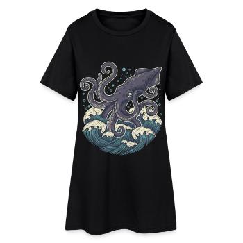 Calmar Géant Kraken des Profondeurs - Robe T-shirt Femme - noir - Devant