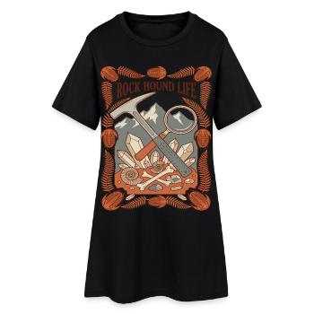 Rock Hound Life Geologie Fossilien - Frauen T-Shirt-Kleid - Schwarz - Vorne