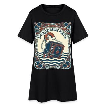 Magnet Fishing River Treasure Hunter - Women’s T-Shirt Dress - black - Front