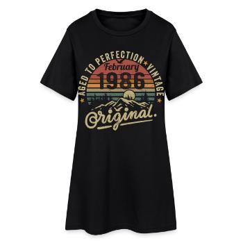 Février 1986 - Robe T-shirt Femme - noir - Devant
