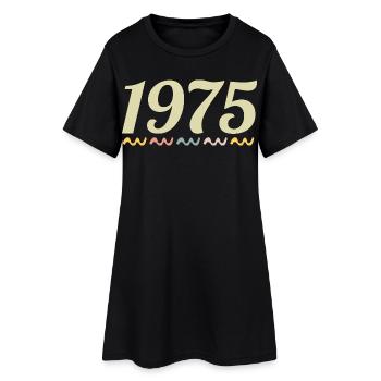 1975 - Frauen T-Shirt-Kleid - Schwarz - Vorne