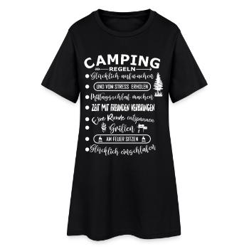 Real Camping Rules : Aventure en plein air - Robe T-shirt Femme - noir - Devant