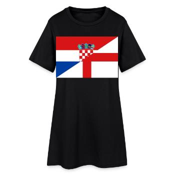 Drapeau de Croatie et Angleterre - Robe T-shirt Femme - noir - Devant