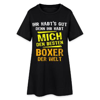Boxer Geschenk - Frauen T-Shirt-Kleid - Schwarz - Vorne