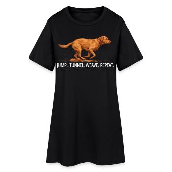Répétition du tunnel de saut du Labrador Agility - Robe T-shirt Femme - noir - Devant