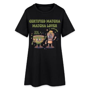 Certified Matcha Matcha Lover Matcha Power Green - Women’s T-Shirt Dress - black - Front