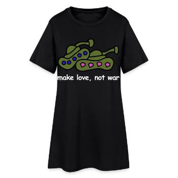 Make Love, Not War | Peace, Cartoon - Women’s T-Shirt Dress - black - Front