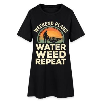 Plans du week-end Humour de jardin - Robe T-shirt Femme - noir - Devant