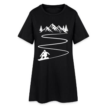Snowboard et snowboard en montagne - Robe T-shirt Femme - noir - Devant