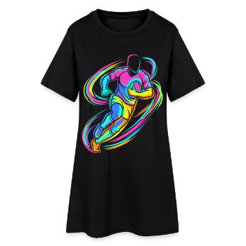 Joueur de rugby - Robe T-shirt Femme - noir - Devant