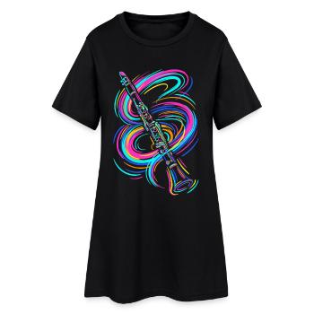 Clarinette colorée - Robe T-shirt Femme - noir - Devant