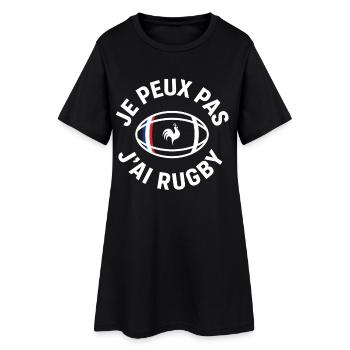 Coq Rugby Français – Je peux pas - Robe T-shirt Femme - noir - Devant