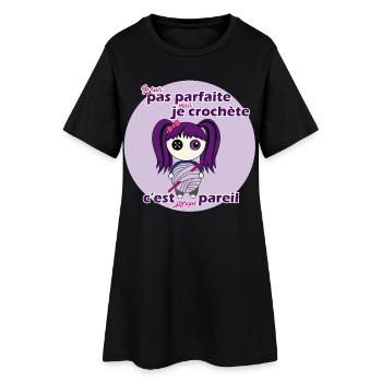Je suis pas parfaite mais je crochète - Robe T-shirt Femme - noir - Devant