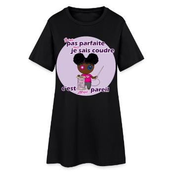 Je suis pas parfaite mais je sais coudre - Robe T-shirt Femme - noir - Devant