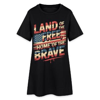 Terre de la Liberté - Drapeau vintage des États-Unis - Robe T-shirt Femme - noir - Devant