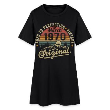 Mars 1970 - Robe T-shirt Femme - noir - Devant