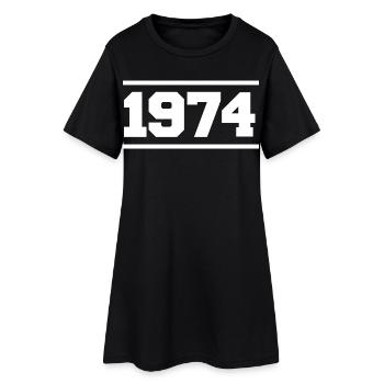 1974 Cadeau rétro 1974 - Robe T-shirt Femme - noir - Devant